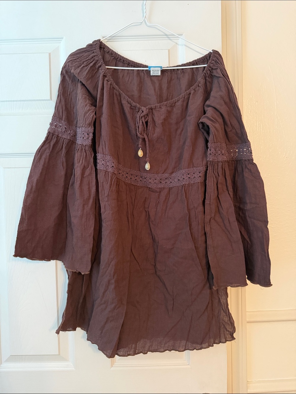 Dotti Chocolate Brown Boho Tie-Front Swim Coverup